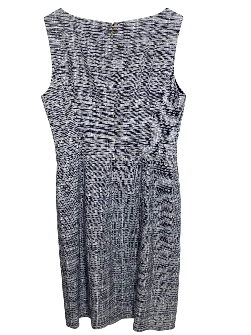 Tory Burch Dress Womens Sz 8 Tweed Sheath Navy Blue Jumper Preppy Career Fall